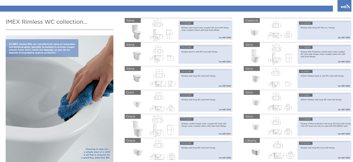 Imex Ceramics Rimless Collection Trifold Leaflet