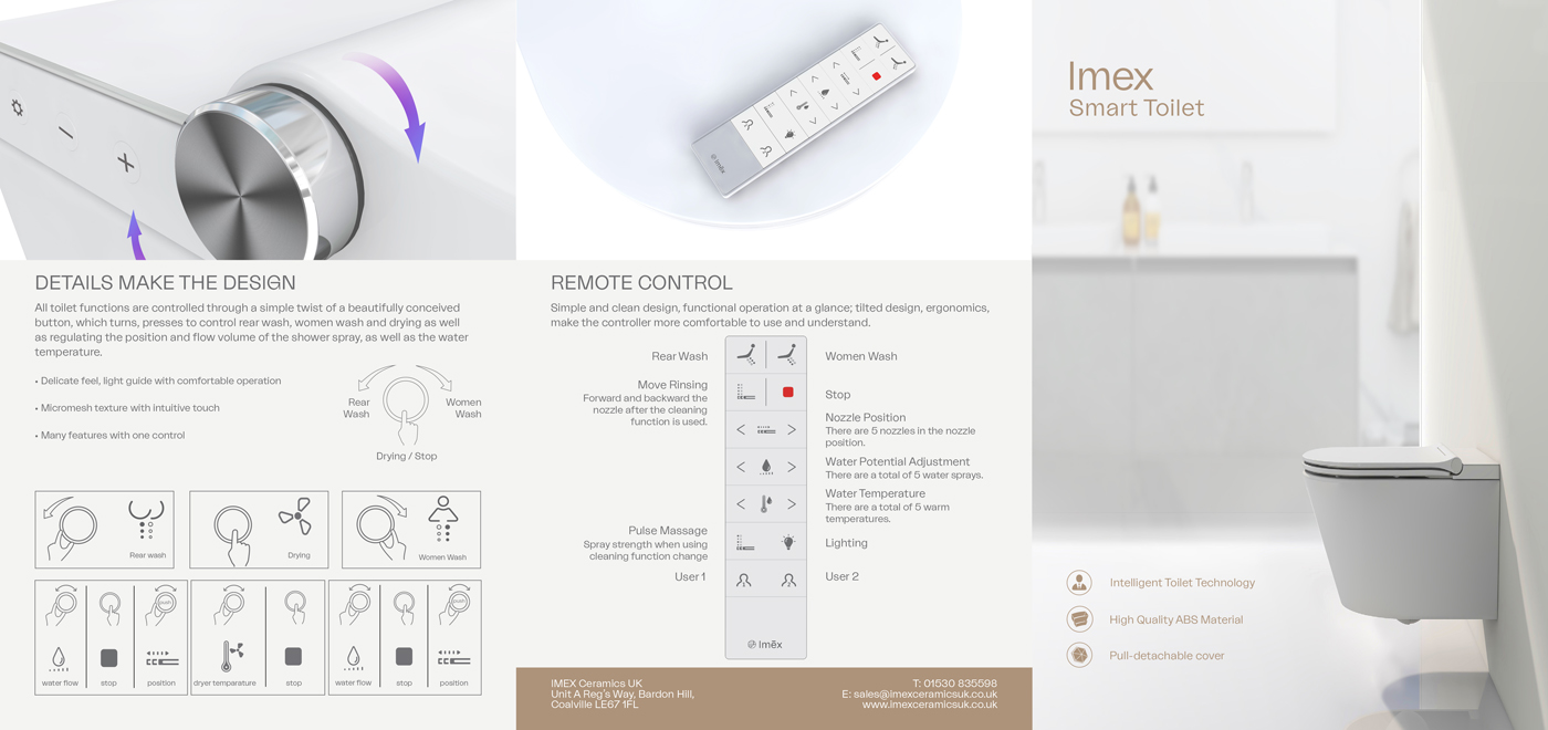 Imex Ceramics Smart Toilet Collection Trifold Leaflet